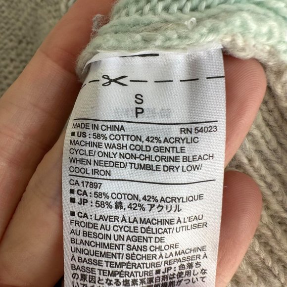BANANA‎ REPUBLIC Light Gray & Mint Ladies Casual Sweater, S - Picture 5 of 6